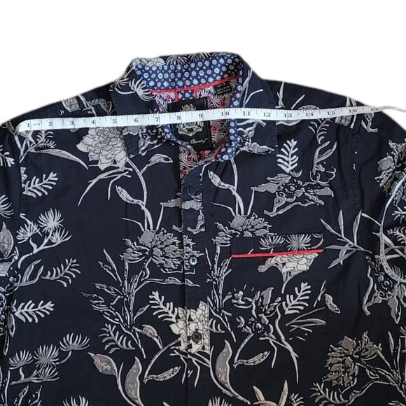 Men's English Laundry Black button floral short sleeve shirt Size S - Picture 6 of 8